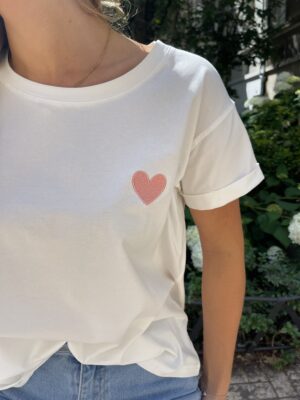 T-Shirt coeur Rose
